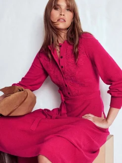 Boden Lace Insert Knitted Midi Dress