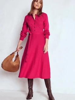 Boden Lace Insert Knitted Midi Dress