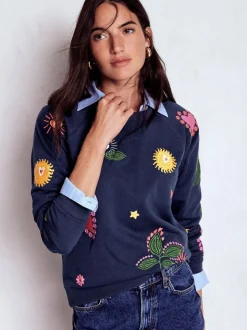 Boden Rosa geborduurd sweatshirt