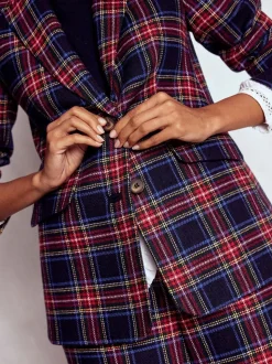 Boden Stamford Wool-Blend Check Blazer