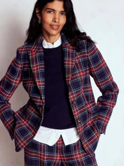 Boden Stamford Wool-Blend Check Blazer