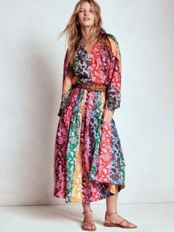 Boden Valentina Poplin Midi Skirt