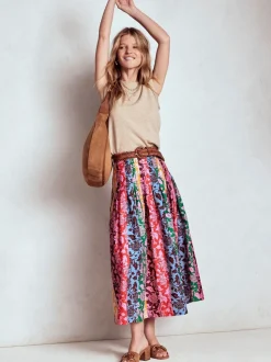 Boden Valentina Poplin Midi Skirt