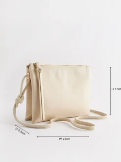 Bone crème - Leren crossbodytas