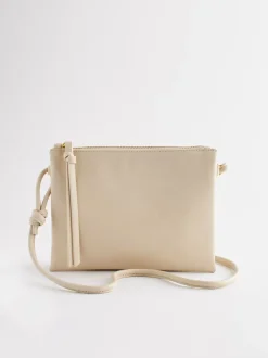 Bone crème - Leren crossbodytas