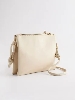 Bone crème - Leren crossbodytas