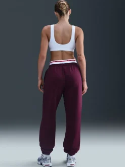 Bordeaux Burgundy - Nike oversized Phoenix fleece joggingbroek met hoge taille en grafisch logo