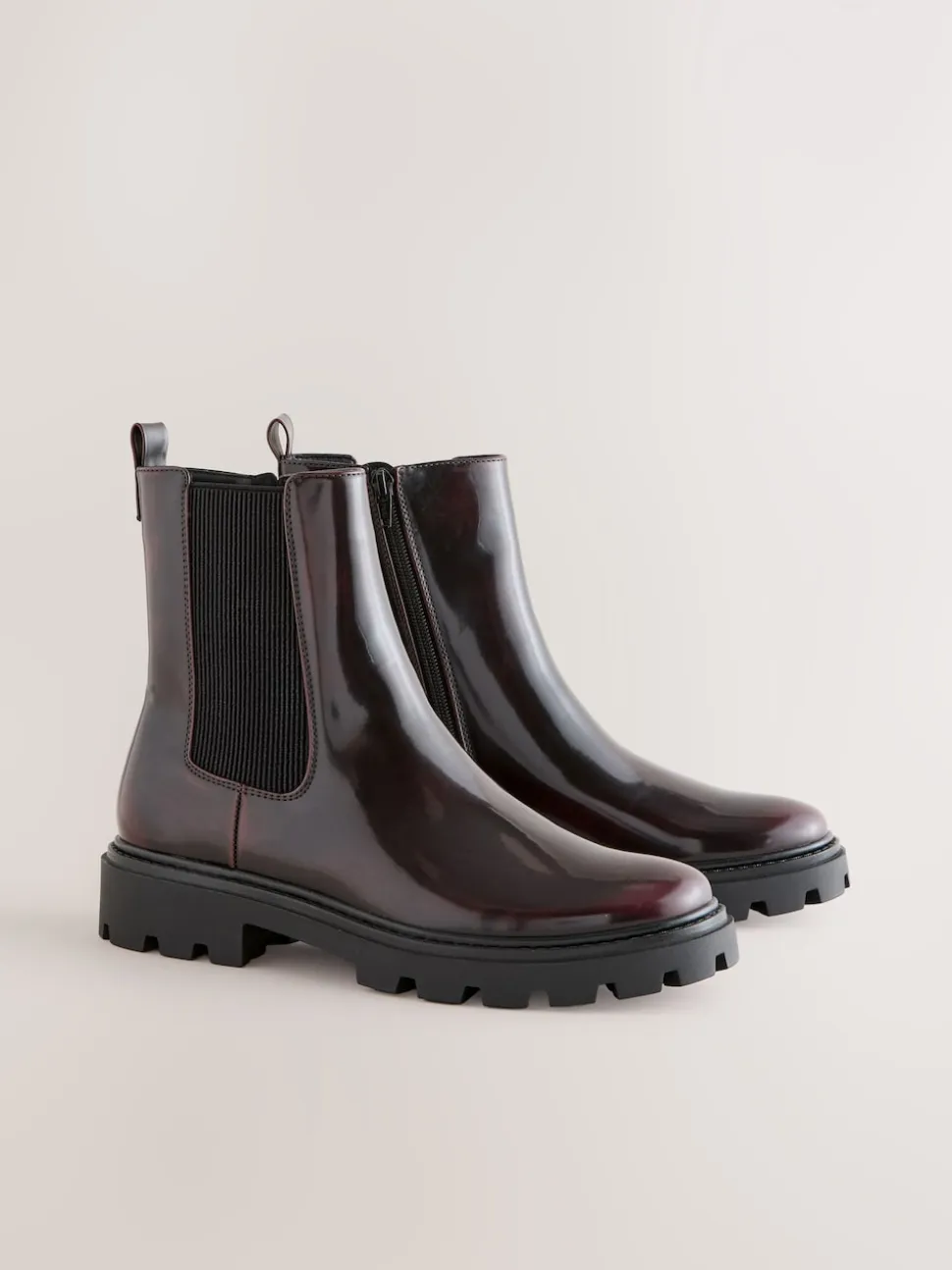 Bordeauxrode lak - Forever Comfort® Chelsea-enkellaarzen met profielzool
