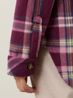 Bordeauxrode ruit - Polar Fleece Shacket
