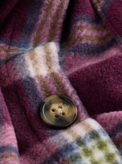 Bordeauxrode ruit - Polar Fleece Shacket