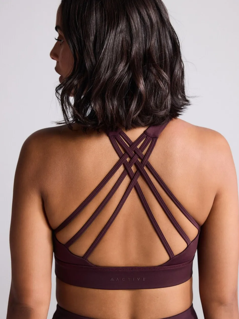 Bordeauxrood - Active Cross Back Sports Bra