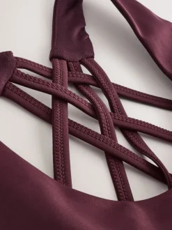 Bordeauxrood - Active Cross Back Sports Bra