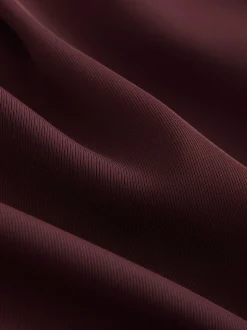 Bordeauxrood - Broek met wijde pijpen en elastiek in de achterkant