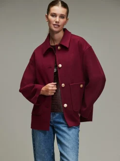 Bordeauxrood - Brushed Collared Jacket
