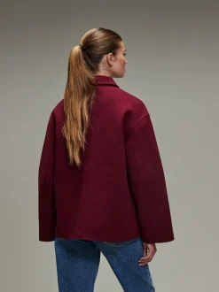 Bordeauxrood - Brushed Collared Jacket