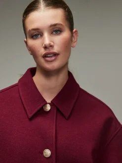 Bordeauxrood - Brushed Collared Jacket