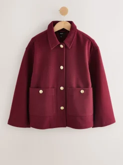 Bordeauxrood - Brushed Collared Jacket