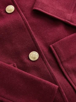 Bordeauxrood - Brushed Collared Jacket