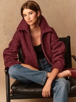 Bordeauxrood - Coatigan Bomber Jacket