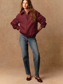 Bordeauxrood - Coatigan Bomber Jacket