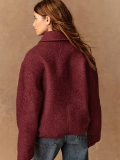 Bordeauxrood - Coatigan Bomber Jacket