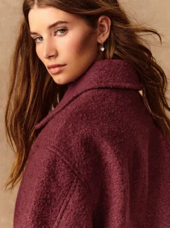 Bordeauxrood - Coatigan Bomber Jacket
