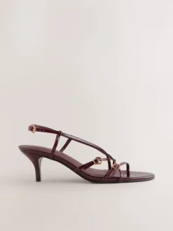 Bordeauxrood - Forever Comfort® Multi Buckle Strappy Kitten Heels