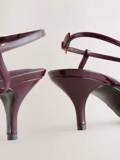 Bordeauxrood - Forever Comfort® Multi Buckle Strappy Kitten Heels