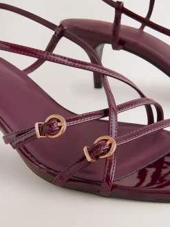 Bordeauxrood - Forever Comfort® Multi Buckle Strappy Kitten Heels