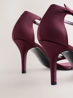 Bordeauxrood - Forever Comfort® Mini Satin Bow Heeled Sandals