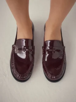 Bordeauxrood - Forever Comfort® Bow Detail Ruched Toe Loafers