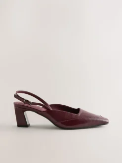 Bordeauxrood - Forever Comfort® Square Toe Slingback Heels