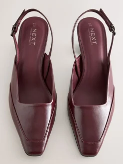 Bordeauxrood - Forever Comfort® Square Toe Slingback Heels