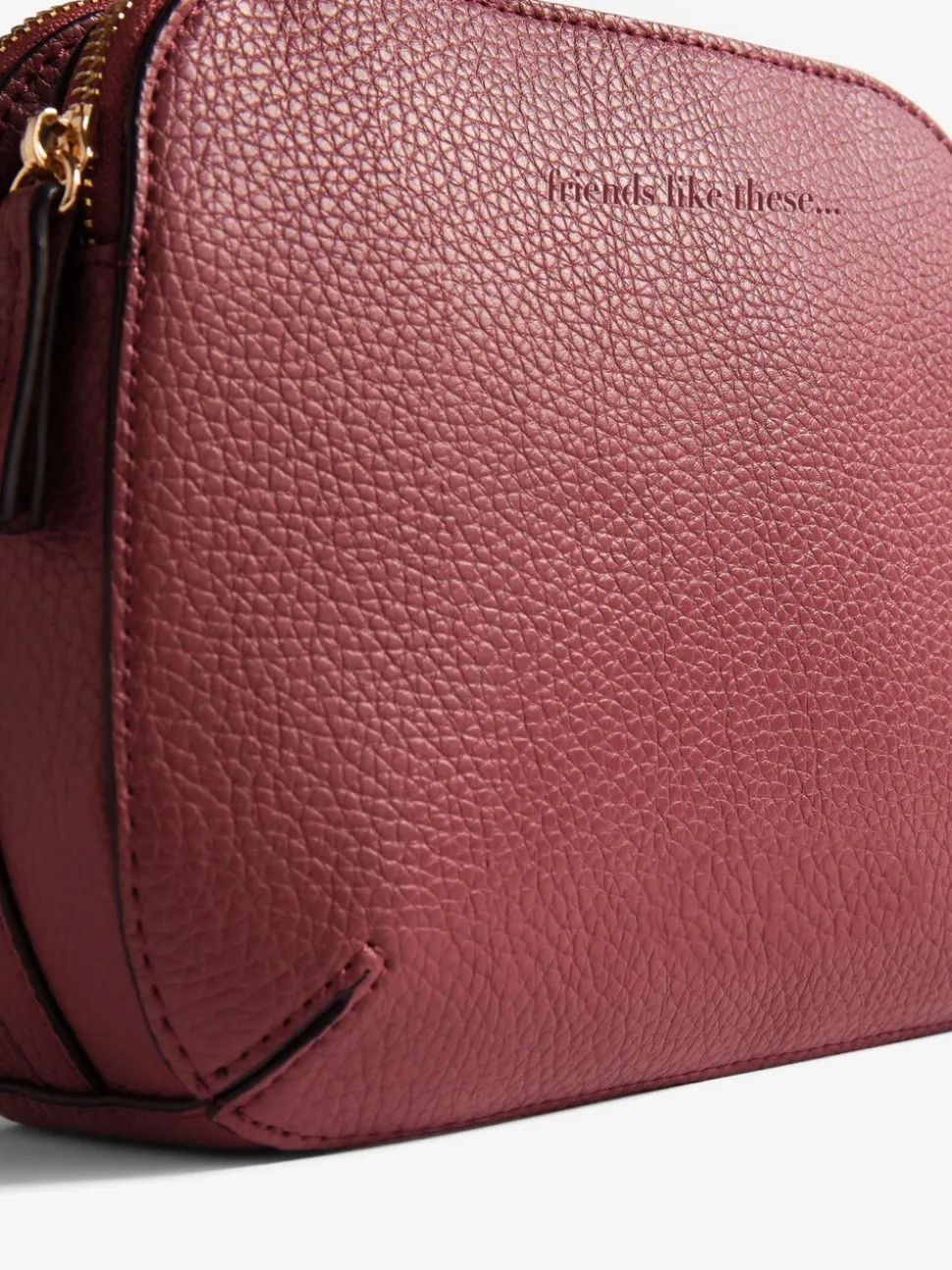 Bordeauxrood - Friends Like These Double Compartment Cross-Body Bag