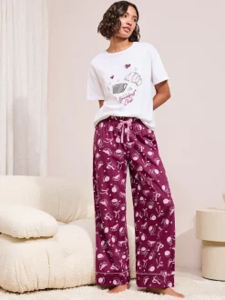 Bordeauxrood - Friends Like These Breakfast Club Short Sleeve Pyjamas
