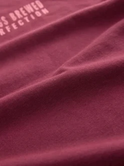 Bordeauxrood - Katoenen pyjama met korte mouw