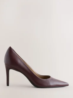 Bordeauxrood - Leren mid-court pumps
