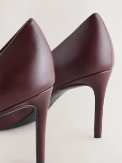 Bordeauxrood - Leren mid-court pumps