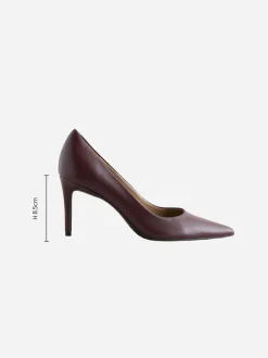 Bordeauxrood - Leren mid-court pumps