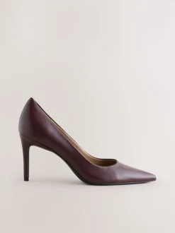 Bordeauxrood - Leren mid-court pumps