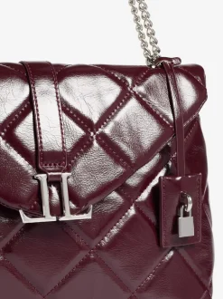 Bordeauxrood - Lipsy - Gewatteerde schoudertas met ketting
