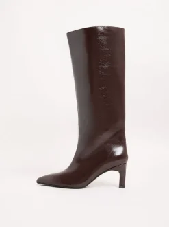 Bordeauxrood - Lipsy Faux Leather Knee High Low Kitten Heel Boots