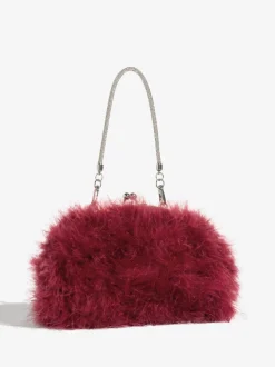 Bordeauxrood - Lipsy Feather Top Handle Clutch Bag