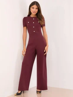 Bordeauxrood - Lipsy Military Buttoned Jumpsuit
