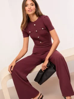 Bordeauxrood - Lipsy Military Buttoned Jumpsuit