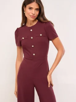 Bordeauxrood - Lipsy Military Buttoned Jumpsuit