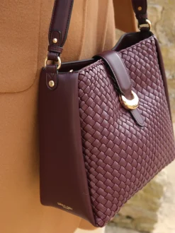 Bordeauxrood - Luella Grey Taupe Flora Weave Hobo Bag