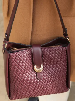 Bordeauxrood - Luella Grey Taupe Flora Weave Hobo Bag