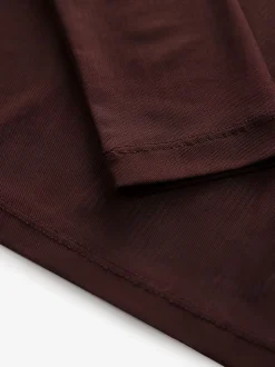 Bordeauxrood - Mesh shirt met lange mouwen