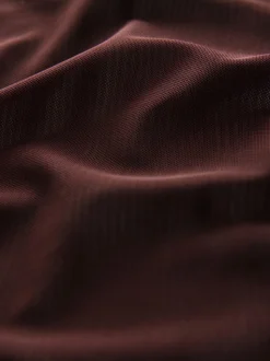 Bordeauxrood - Mesh shirt met lange mouwen